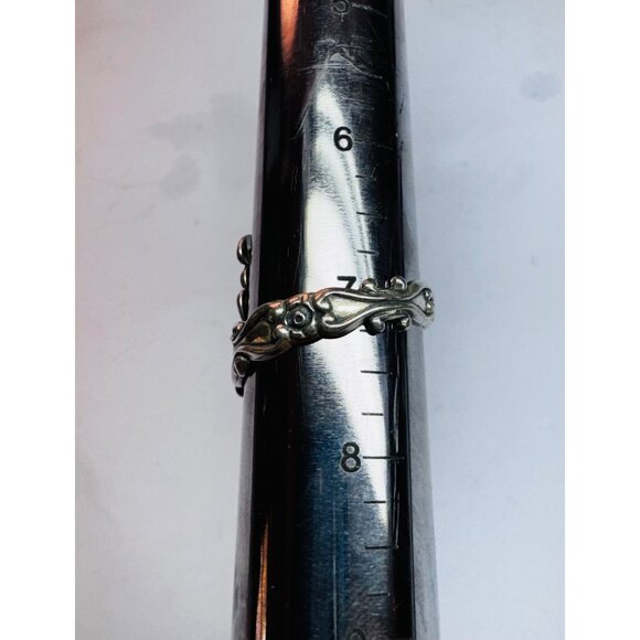 Vintage Beau Sterling Spoon Ring 925 Silver Floral Wrap Band Size 7 Estate - Picture 7 of 11